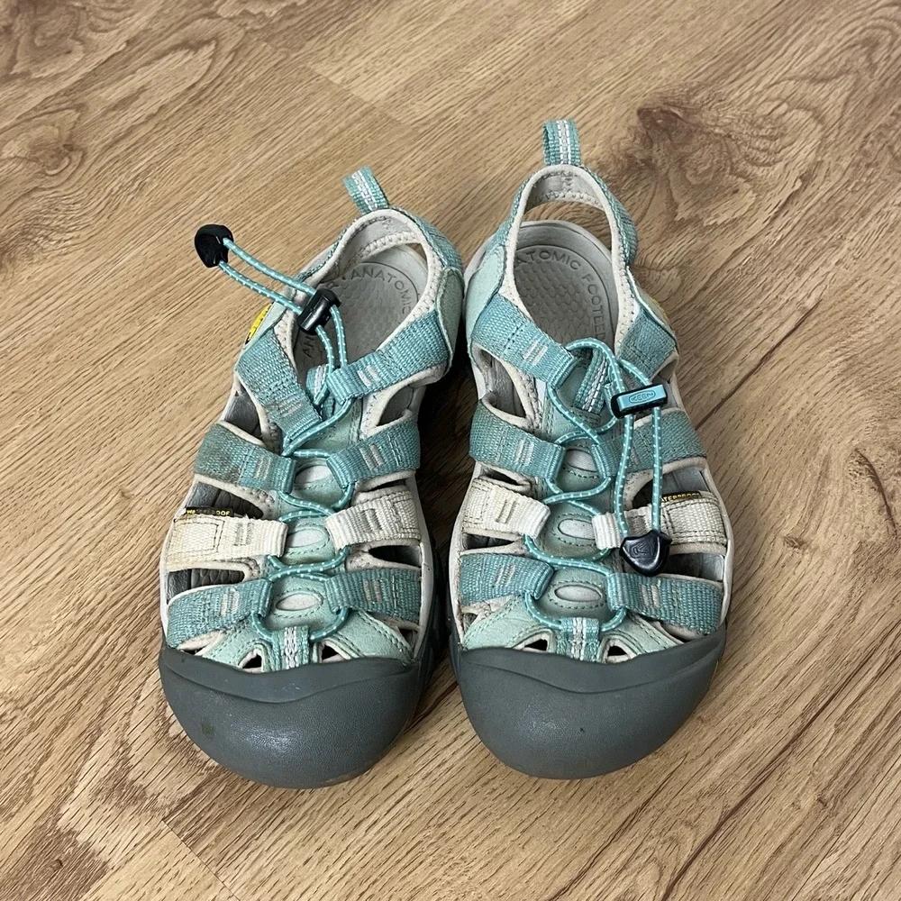Keen Newport H2 Waterproof Turquoise Beige Closedtoe Securefit‎ Sandals Kids 7